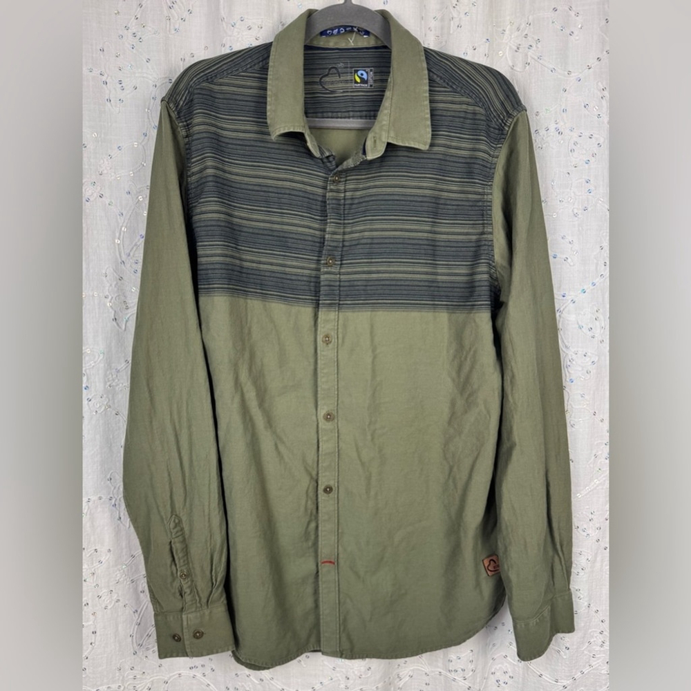Being Human Slim Fit Olive Green Button-Up Shirt – 3XL (India) Fits Like US XL